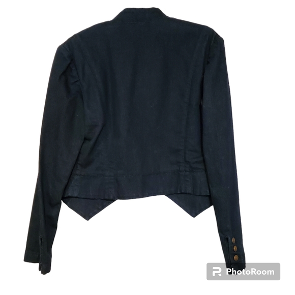 Ralph Lauren Dark Blue Structured Denim Military Jacket, Sz 14 - Picture 2 of 11